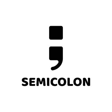 Semicolon in square shape logo design
