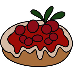 Donut with raspberry
