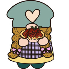 Gnomes with raspberry donut 