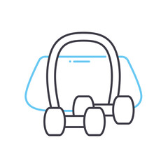 sports gym bag line icon, outline symbol, vector illustration, concept sign