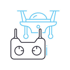 remote controlled drone line icon, outline symbol, vector illustration, concept sign