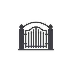 Cemetery gate vector icon