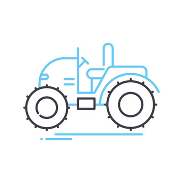 recommend clip art: mini tractor line icon, outline symbol, vector illustration, concept sign