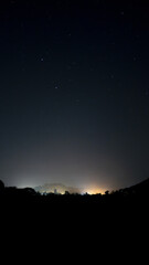 Starry night sky above California