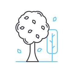 forest line icon, outline symbol, vector illustration, concept sign