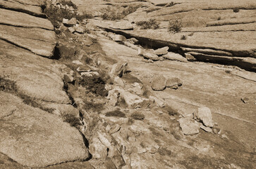 Mountain range Bektau- Ata. Tract Bektau- Ata. Central Asia Kazakhstan.