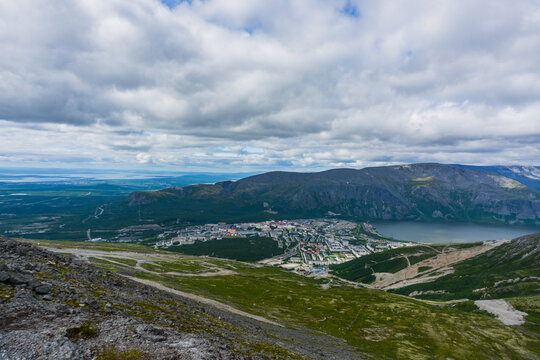 The city of Kirovsk, Khibiny Mountains. The Arctic of Russia