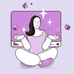 Online work from home meeting. Vector Illustrations flat design concept video conference. EPS10.