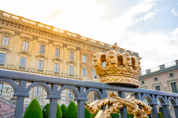 Golden crown at Royal Palace in Stockholm