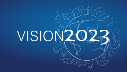 Happy new year  2023  - idea and concept think Creativity modern Idea and Concept illustration vector.