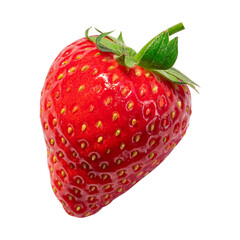 strawberry organic fruit isolated on transparent background - PNG format.
