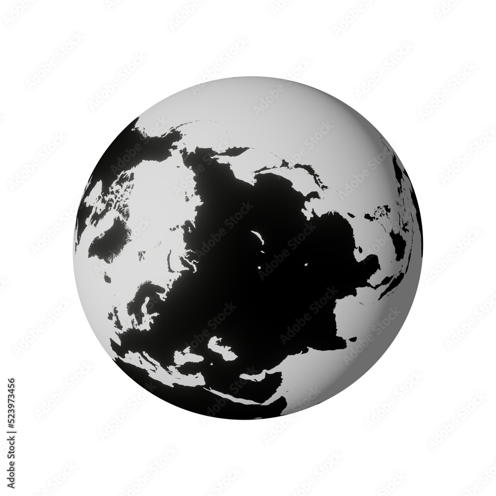 Canvas Prints 3d rendering, planet earth globe, isolated on transparent background - png format.