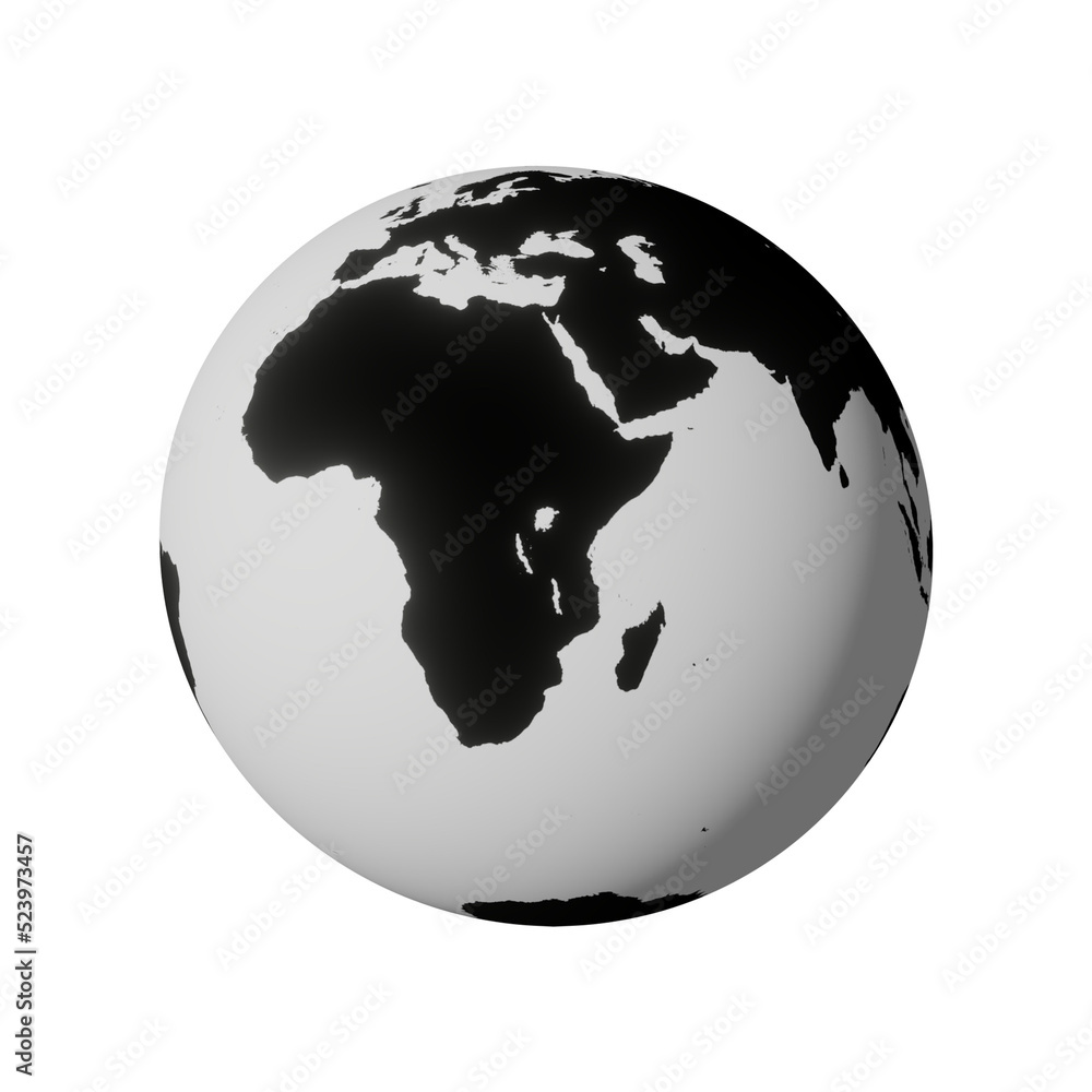 Canvas Prints 3d rendering, planet earth globe, isolated on transparent background - png format.