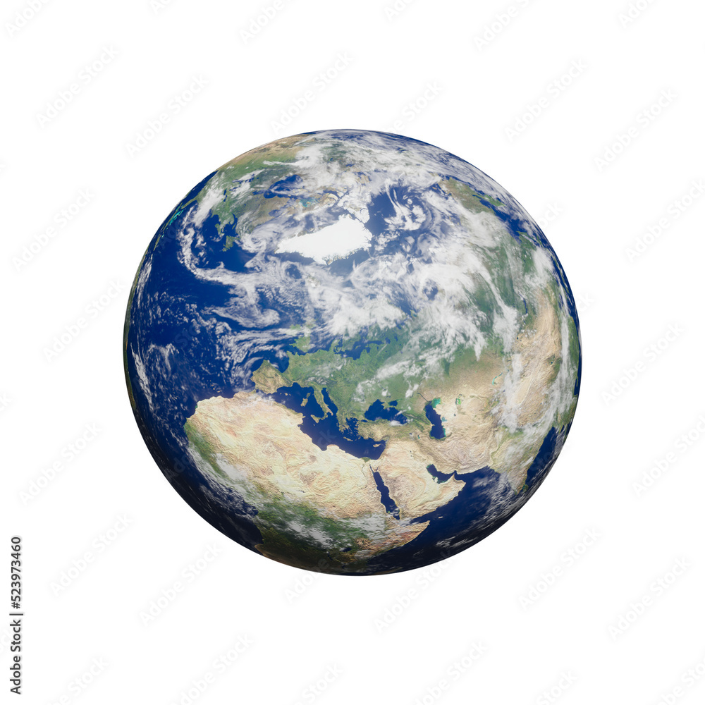 Canvas Prints 3d rendering, planet earth globe, isolated on transparent background - png format.