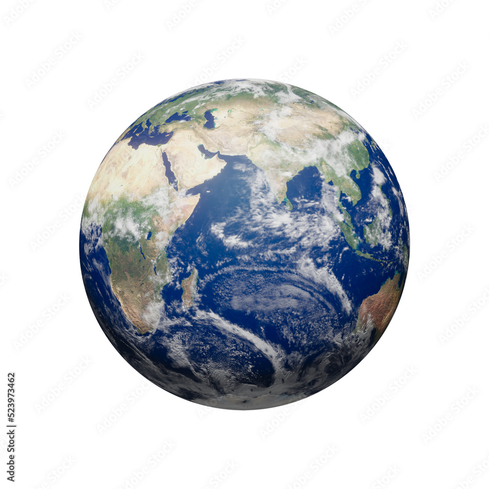 Poster 3d rendering, planet earth globe, isolated on transparent background - png format.