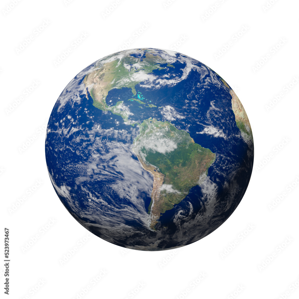 Canvas Prints 3d rendering, planet earth globe, isolated on transparent background - png format.