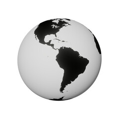 3d rendering, Planet Earth globe, isolated on transparent background - PNG format.