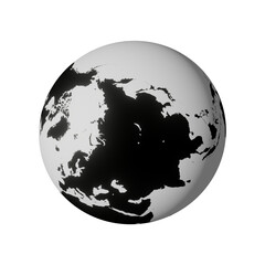 3d rendering, Planet Earth globe, isolated on transparent background - PNG format.