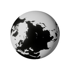 Obraz premium 3d rendering, Planet Earth globe, isolated on transparent background - PNG format.
