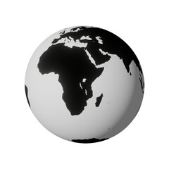 3d rendering, Planet Earth globe, isolated on transparent background - PNG format.