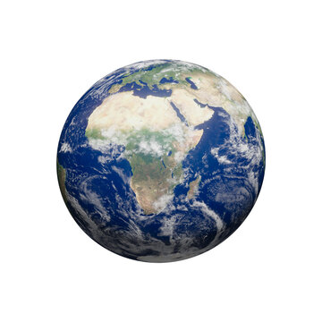 3d rendering, Planet Earth globe, isolated on transparent background - PNG format.