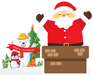 Christmas with Santa Claus Merry Christmas