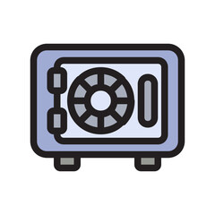 Safe box , Online Banking filled outline icon.