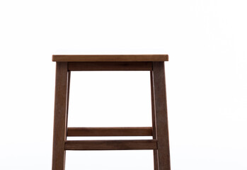 Wooden stool on the white background
