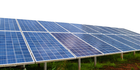 Solar panels isolated. Photovoltaic on transparent background - PNG format.