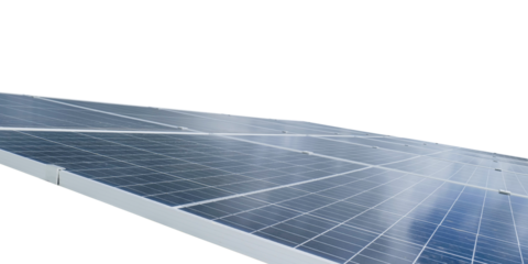 Solar panels isolated. Photovoltaic on transparent background - PNG format.