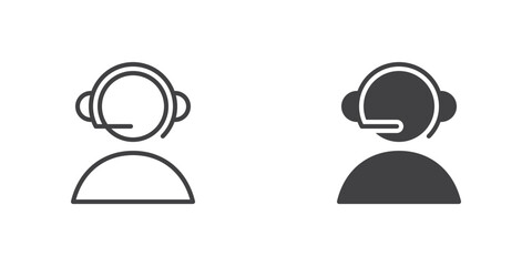 Call center icon, line and glyph version