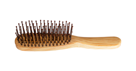 Wood brown comb isolated on transparent background - PNG format.