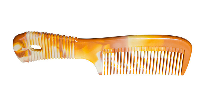 brown comb isolated on transparent background - PNG format.