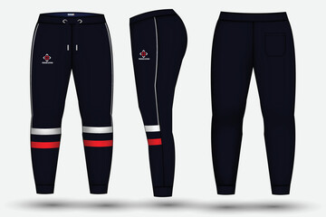 Trouser design template for technical fashion illustration and trousers pant design for Sweatpants design and mockup
