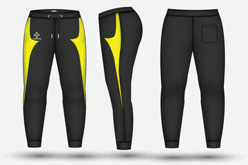  Trouser design template for technical fashion illustration and trousers pant design for Sweatpants design and mockup