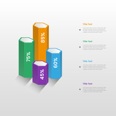 bussines 3d bar chart template for presentation