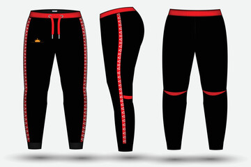  Trouser design template for technical fashion illustration and trousers pant design for Sweatpants design and mockup