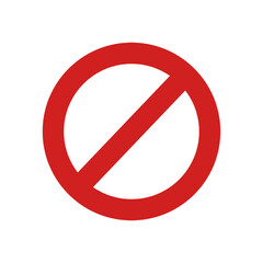 red prohibition sign on transparent background - PNG format.