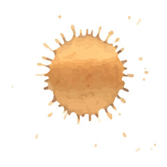 coffee stain on transparent background - PNG format.