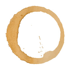 coffee stain on transparent background - PNG format.