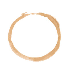 coffee stain on transparent background - PNG format.
