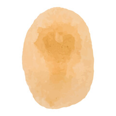 coffee stain of fingerprint on transparent background - PNG format.
