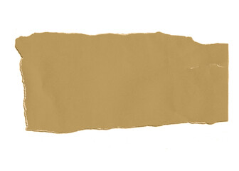 ripped piece of horizontal brown paper note mockup empty