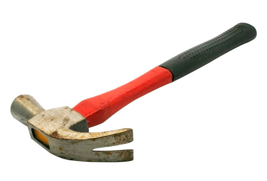 Old hammer isolated on transparent background png file