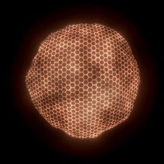 Dome Shield Thermal Protection 3D Technology Style. honeycomb energy ball