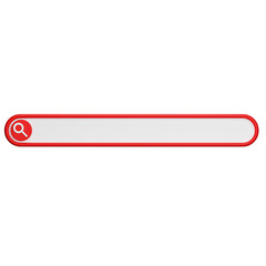 Obraz premium Blank minimal search bar box on transparent background. 3D Illustration