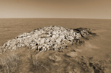 Balkhash lake, central Kazakhstan.Near Priozersk - former Soviet anti-ballistic missile testing...