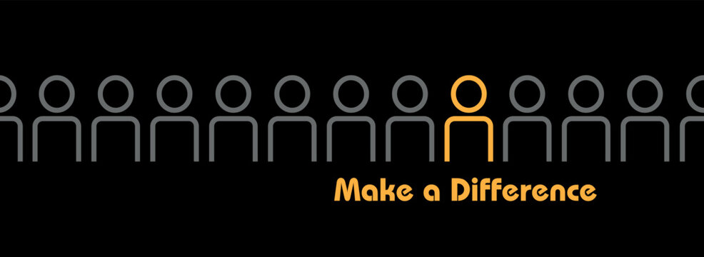 Make a Difference sign on white background	