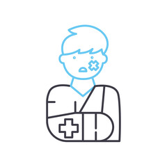 injury line icon, outline symbol, vector illustration, concept sign