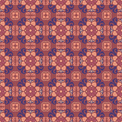 Nature Seamless Pattern Mushroom Plant Background Damask Art